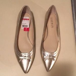 Ralph Lauren gold and silver flats size 7